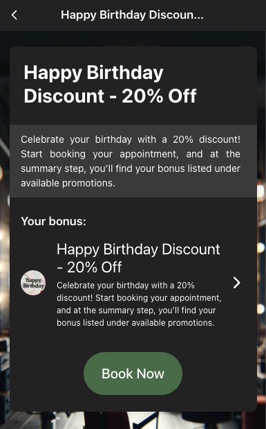 Birthday bonus details Birthday bonus details