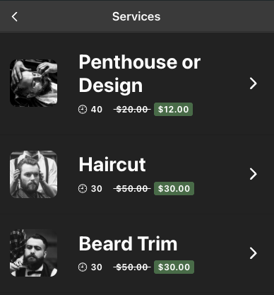 Barbershop services with discount Barbershop services with discount